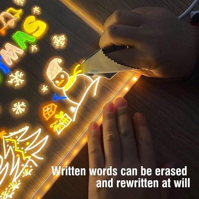 3D LED Acrylic Writing pad With Color Markers -