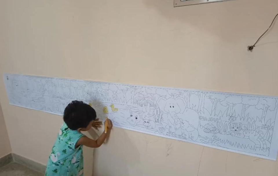 Reusable Doodle Art Roll - Jungle Theme (2 meters)