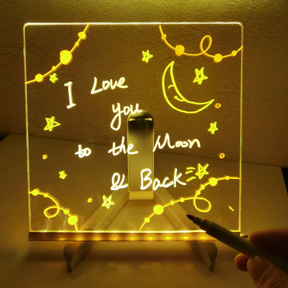 3D LED Acrylic Writing pad With Color Markers -