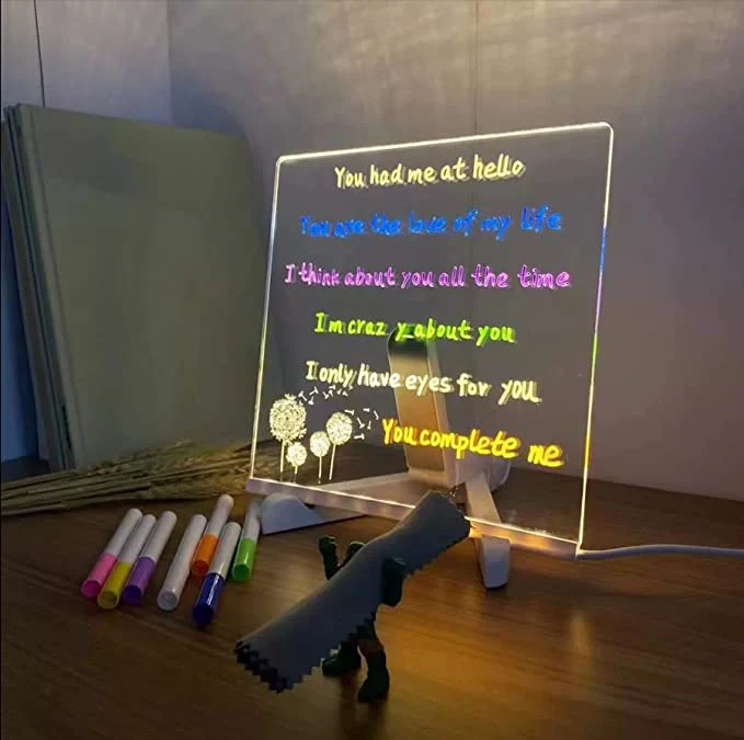 3D LED Acrylic Writing pad With Color Markers -