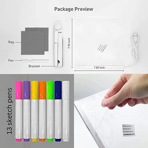3D LED Acrylic Writing pad With Color Markers -