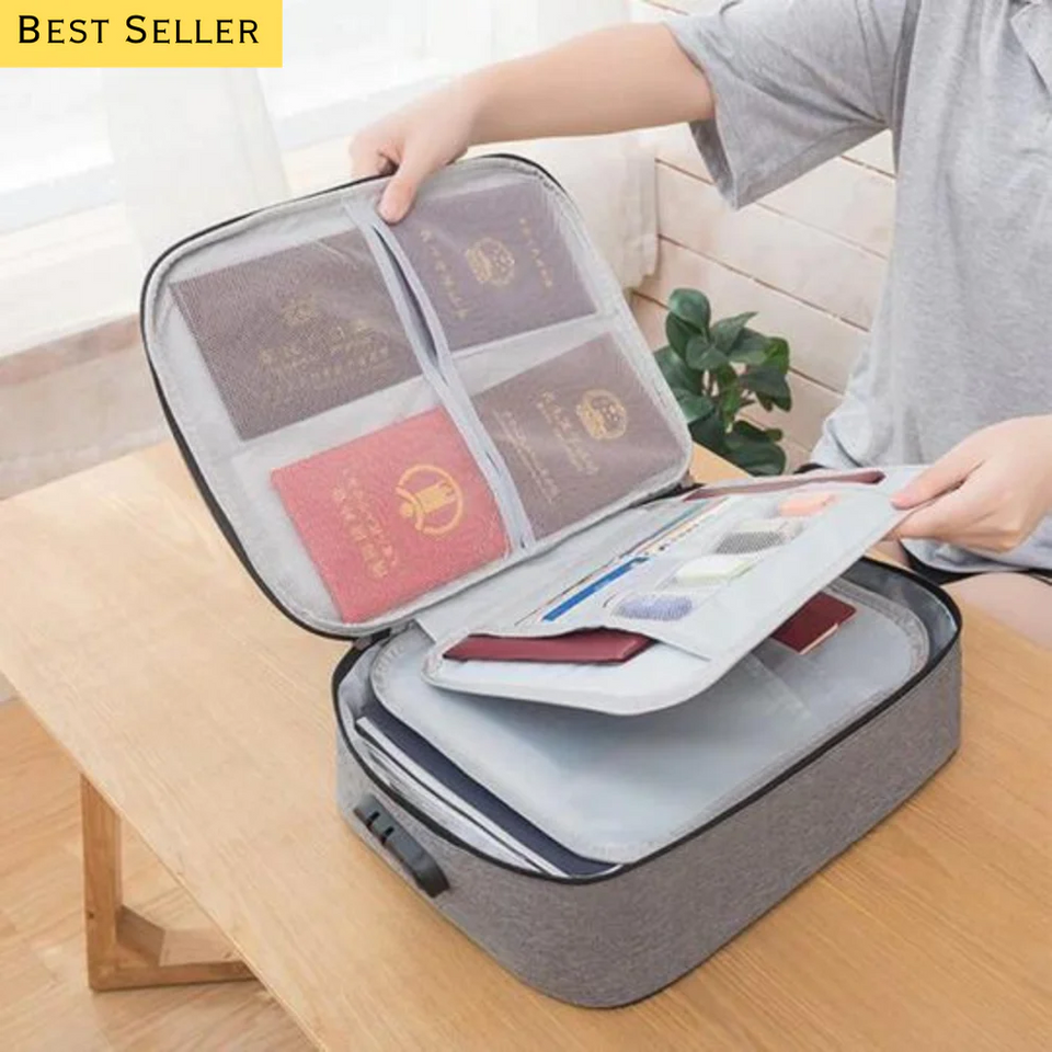 Premium Document Organizer Bag With Code Lock - Best  For Travel, Home, Office