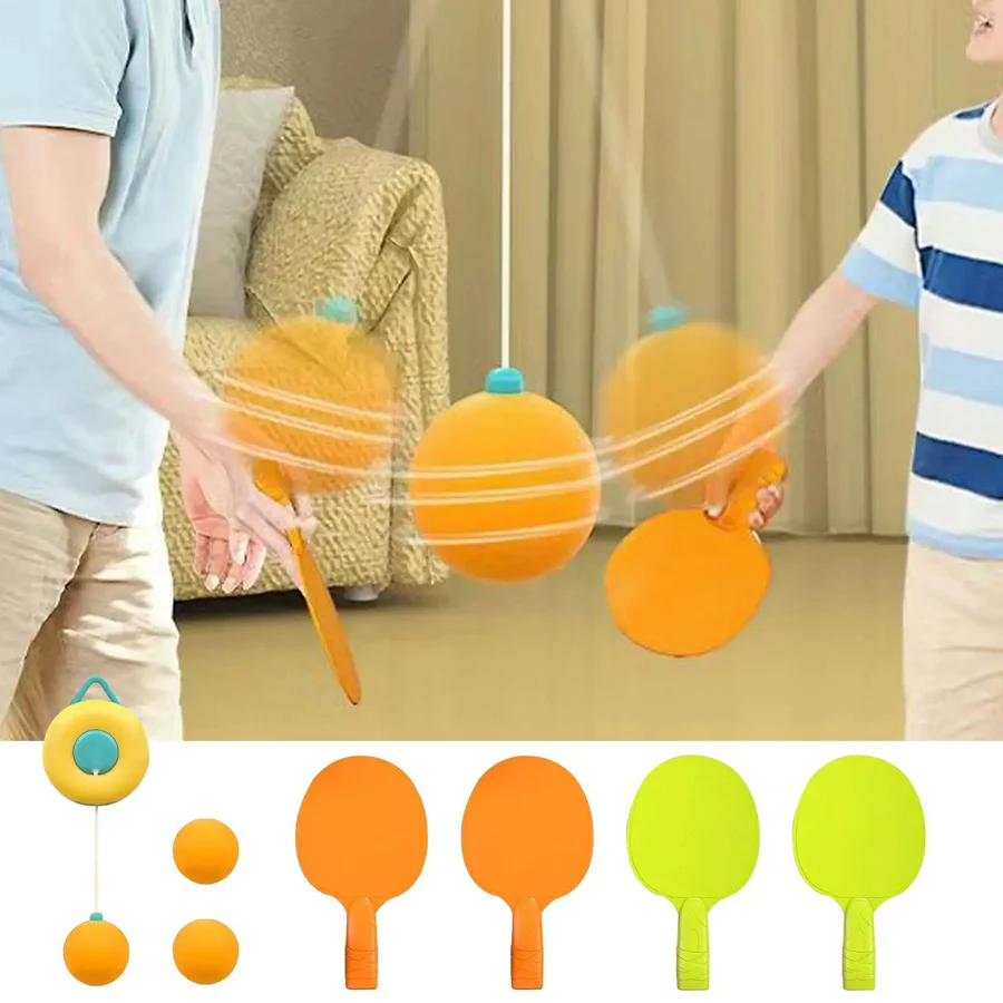 INDOOR HANGING TABLE TENNIS TRAINER SET - PROMOTES SCREEN-FREE FUN