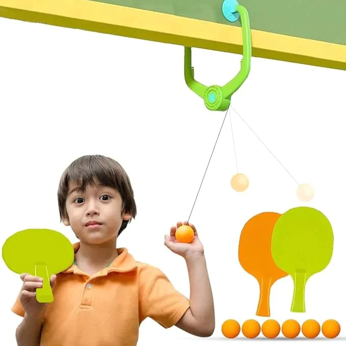 INDOOR HANGING TABLE TENNIS TRAINER SET - PROMOTES SCREEN-FREE FUN