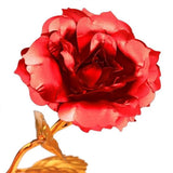 24K Gold Plated Red Rose Flower With Love Stand -   Best Valentine's Day Gift