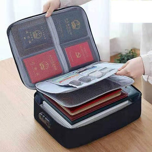PORTABLE PREMIUM DOCUMENT ORGANIZER BAG WITH CODE LOCK - BEST FOR TRAVEL, HOME, OFFICE